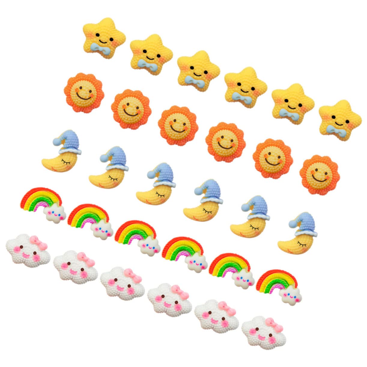 STOBOK 90stücke Wanddekorations-pinnnadeln Aus Resin Mond Sonne Sterne Regenbogen Und Wolken Lustige Push Für Korktafeln Büros Klassenzimmer Und Zuhause