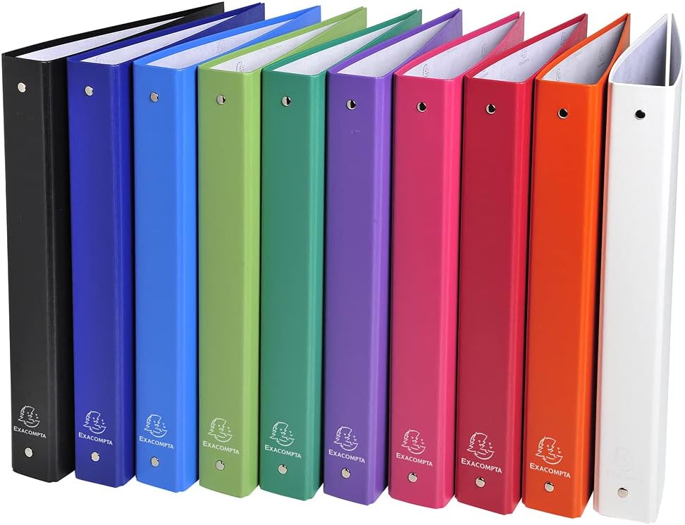 Exacompta A4 PP Covered Ring Binder, 4 Rings, 40 mm Spine, White