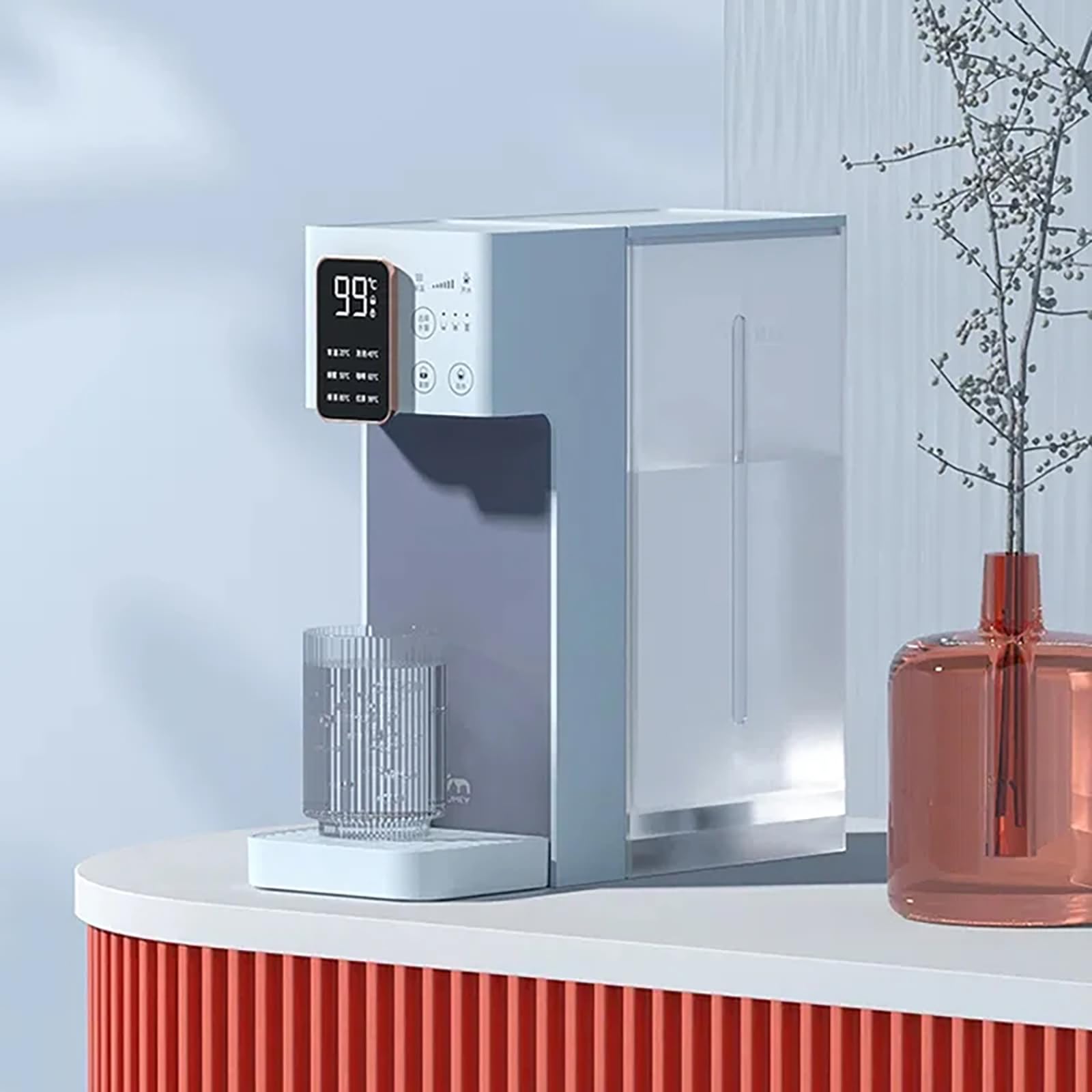 Distributeur d'eau de bureau domestique bleu pour des pauses thé instantanées