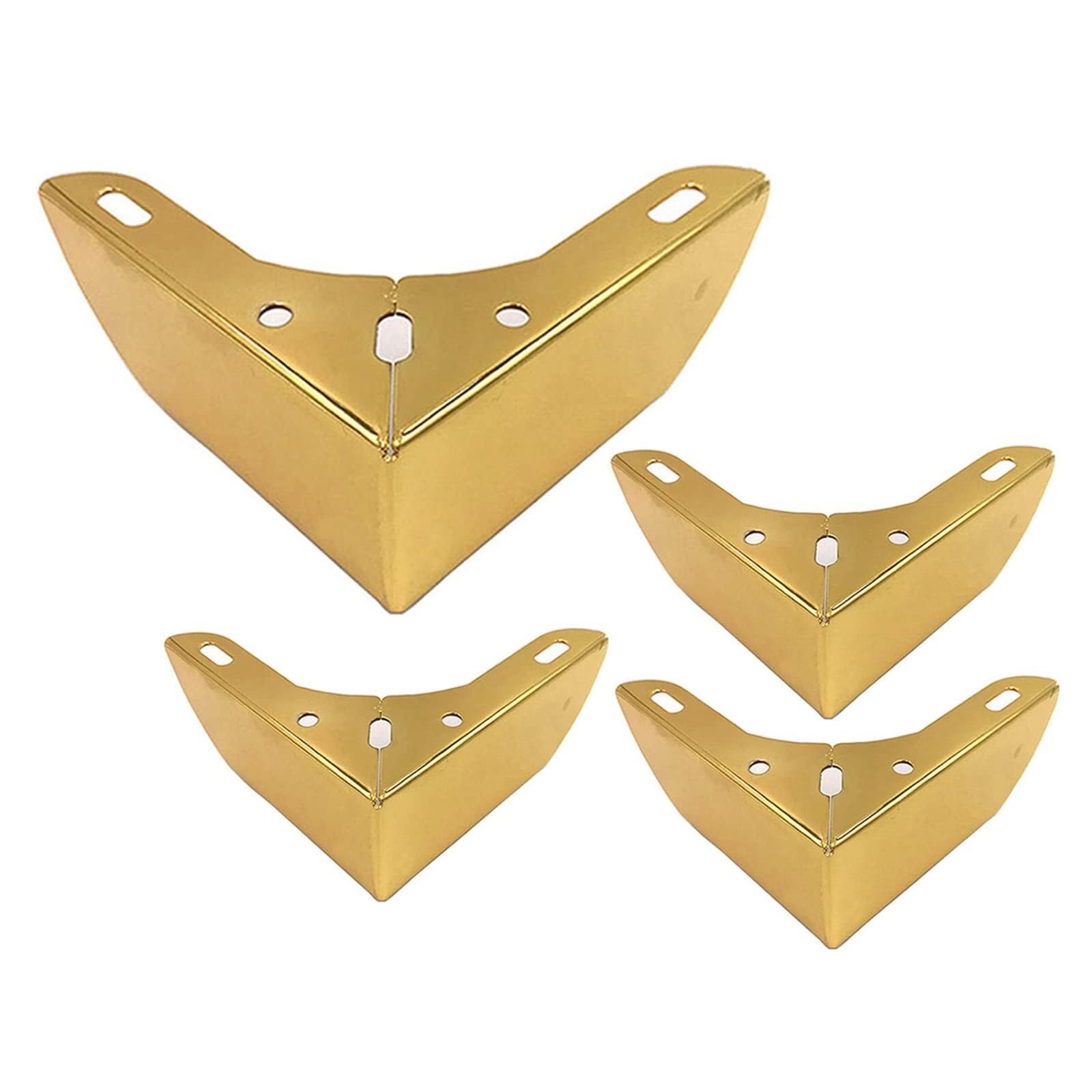 UYHBCNQD 4Pcs Replacement Legs Metal Furniture Legs Set Furniture Foots Dressers Support Legs Tables Feets Cabinets Feets Benches Legs(Gold,5cm/2in)