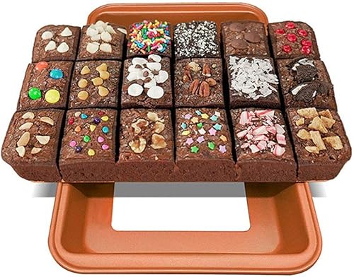 Miniatura 5 de L-Lei Sartenes antiadherentes para brownie con divisores, bandeja para hornear brownie de 18 celosías, utensilios para hornear al horno, molde para