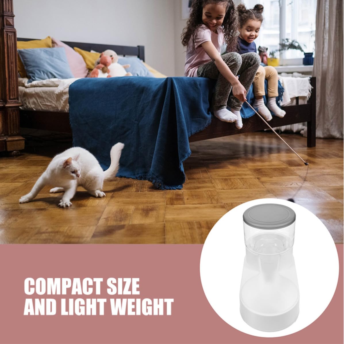 2 Piezas Comedero Automático para Gatos y Perros, Plástico Ligero
