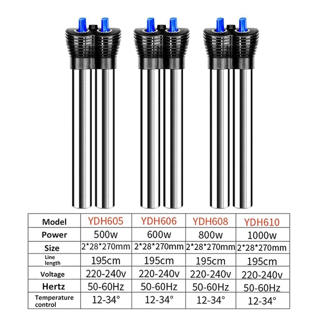 Calentador sumergible de acuario de 1000 W, calentador de tanque de peces de doble tubo con termostato ajustable para acuarios de agua dulce, ideal para un control fiable de la temperatura