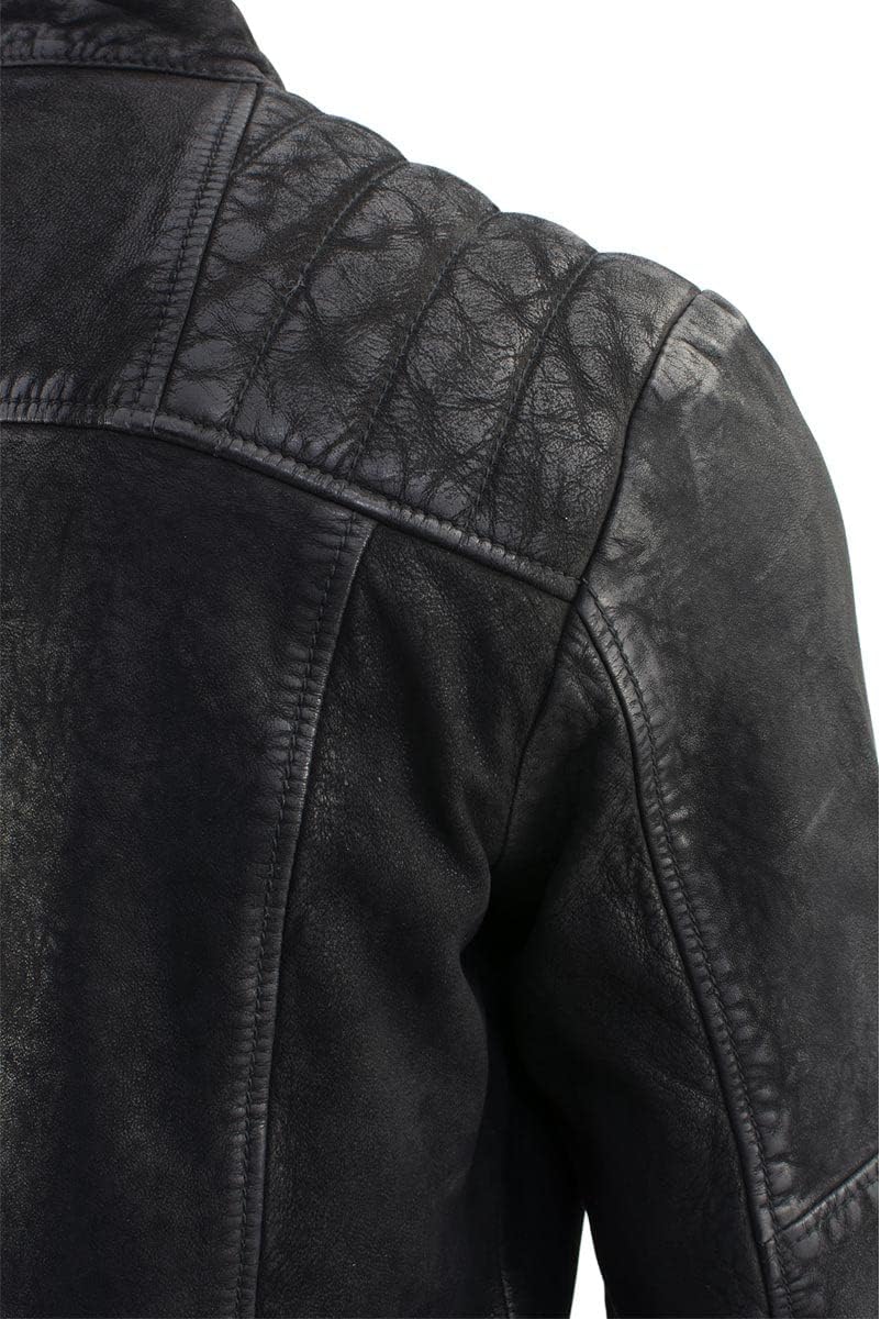 Milwaukee Leather Vintage SFM1801 Men's Black Nubuck Leather Zipper Front Motorcycle Style Fashion Jacket - Image 8