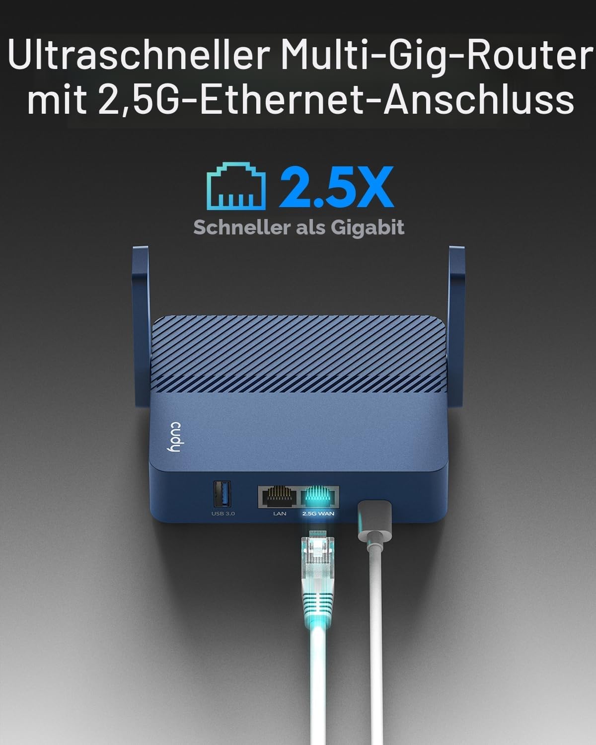 Cudy AX3000 WLAN-6-Gigabit-Reiserouter Im Taschenformat, 2,5-Gbit/s-RJ45, Extender/Repeater Für Hotel, WISP, VPN-Client Und -Server, USB 3.0, TR3000