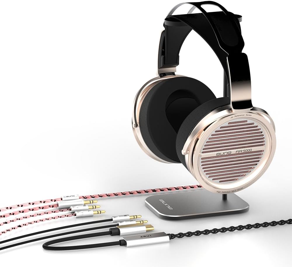 AR5000 20th Anniversary Edition Set:AR3 4.4mm Balanced Cable,ARU1 USB-C DAC Headphone Cable,Headphone Stand,AR5000 Full-Size Over The Ear Open-Back Audiophile Dynamic Driver Headphones