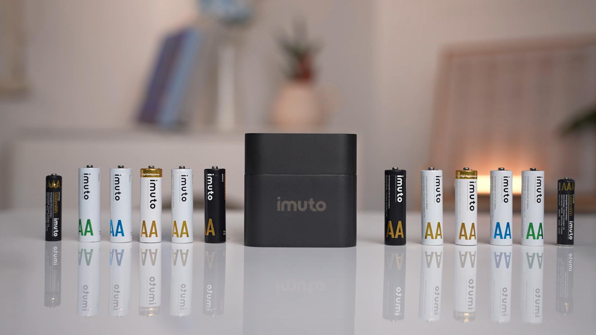 imuto 8本セット 3000mWh大容量充電式単三リチウム電池