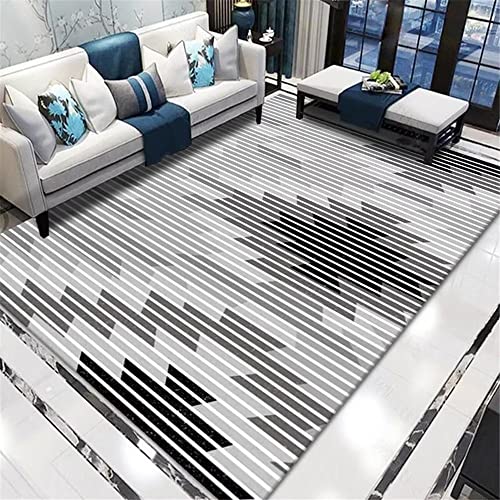 Tapis de salon gris 160X230CM rectangulaire et lavable pour décoration