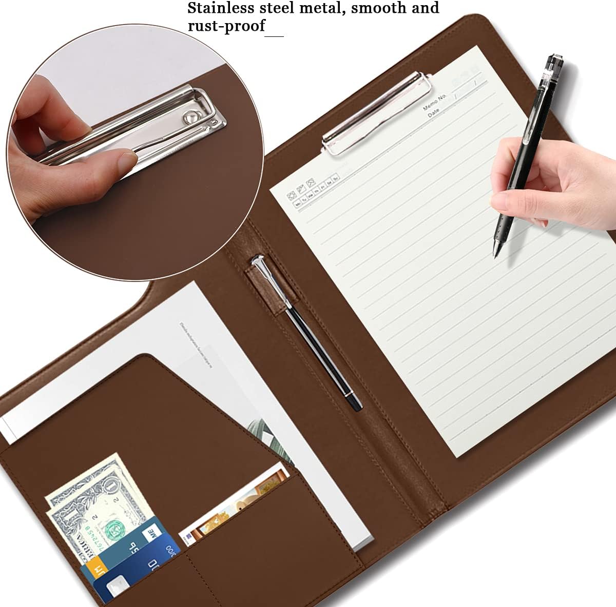 Beacil Leather Matte Padfolio Case/Portfolio Folder,with A4 Size