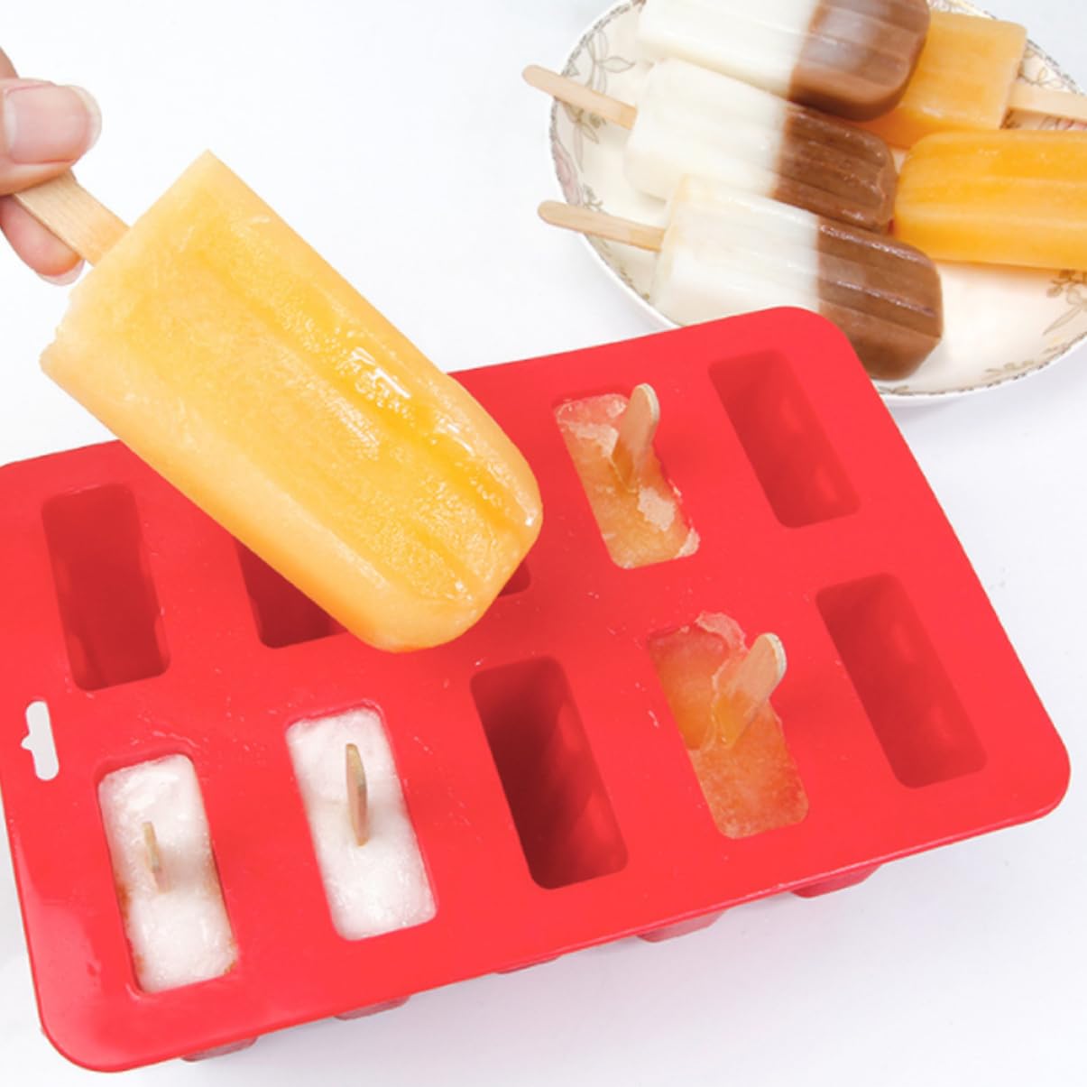 COLLBATH Eis Am Stiel-form Aus Silikon Geruchsneutral Und Sicher Für Zuhause Und Küche Leicht Zu Reinigen Und Wiederverwendbar