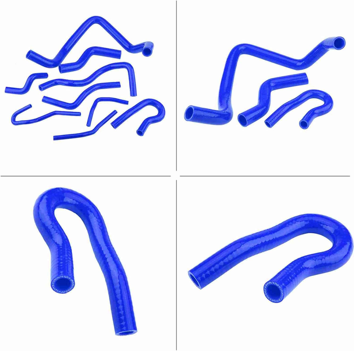 9pcs Silicone Radiator Hose Kit, Water High Temp Resistance, for D15 D16 SOHC EG EK 1992-2000 (Blue)
