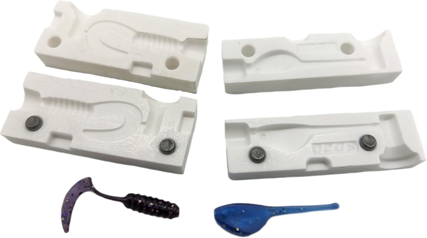 Crappie Lure Mold Set with 2" Shaky Shad and 2" Curl Tail Grub