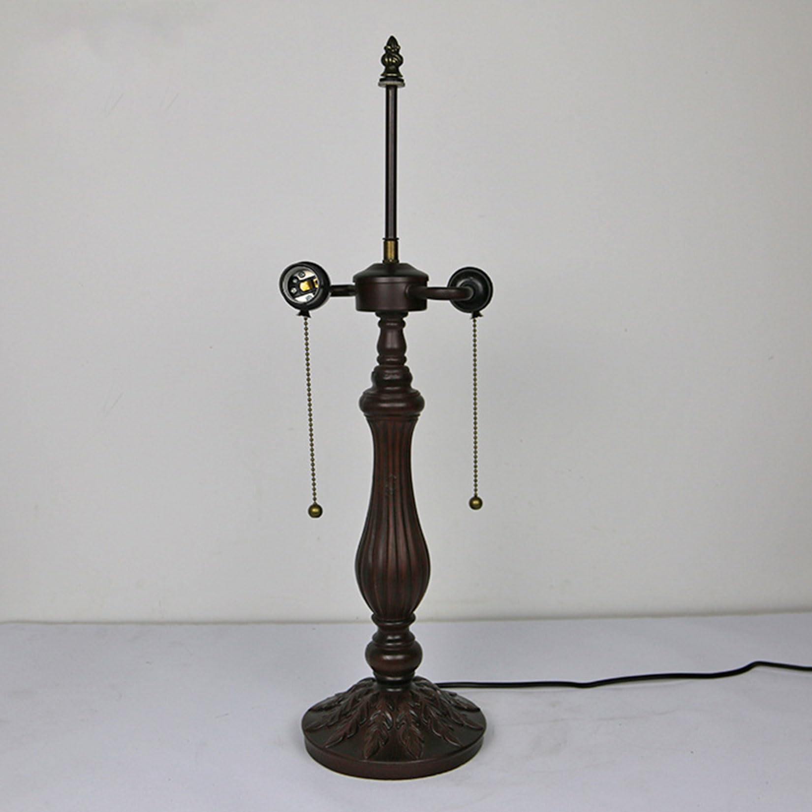 BOTOWI Tiffany Style Table Lamp Base Replacement, Only for 16 Inch Tiffany Style Stained Glass Lampshades, Vintage Resin Base Bronze Finished Pole Height 22 Inch