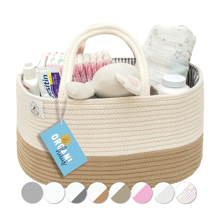 Buy OrganiHaus Rope Nappy Caddy Basket & Baby Changing Basket Diaper