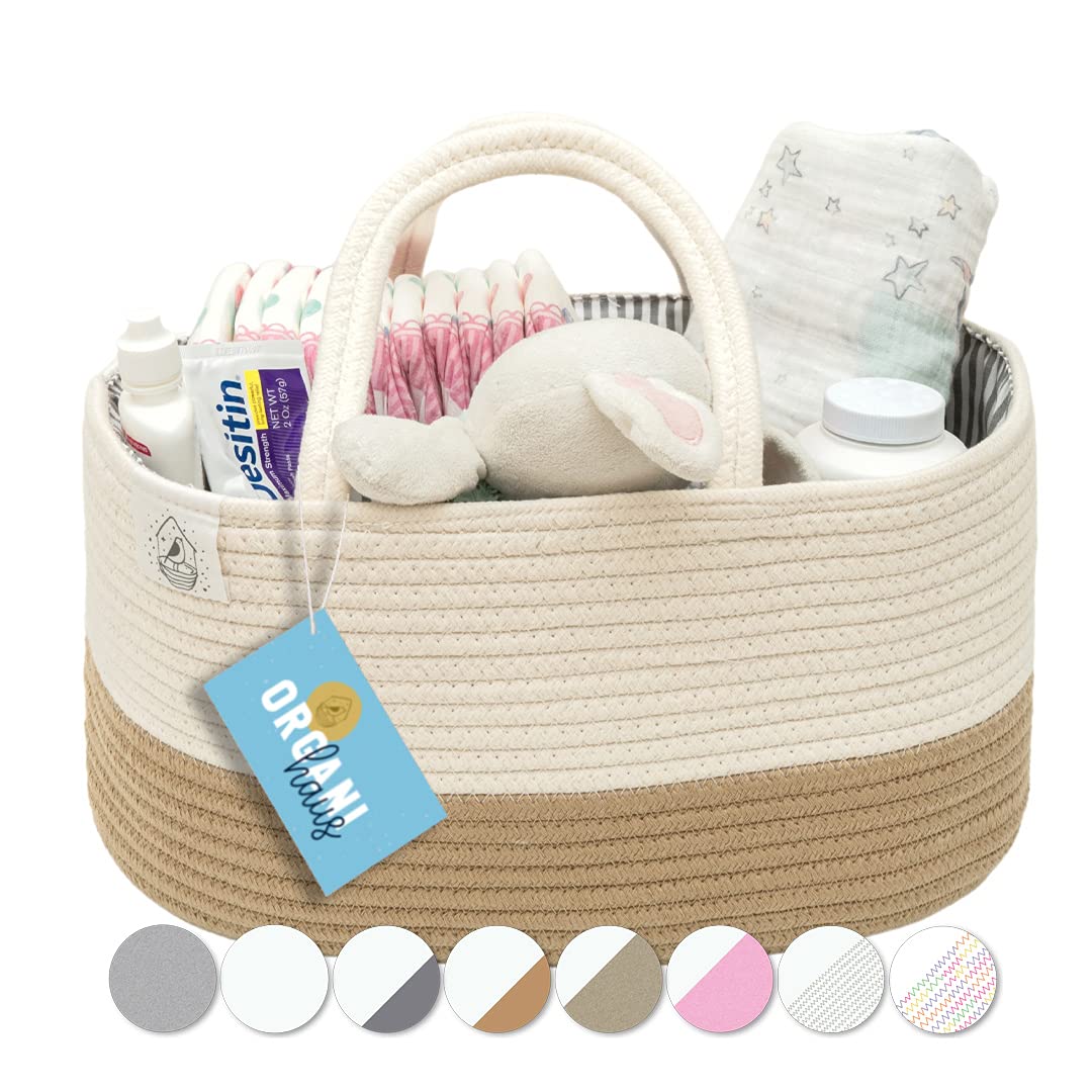 Buy OrganiHaus Rope Nappy Caddy Basket & Baby Changing Basket Diaper
