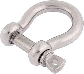Aexit Wire Rope Fall Protection Fastening Bow Shackle Silver Tone Restraint Ropes & Lanyards M10 Thread