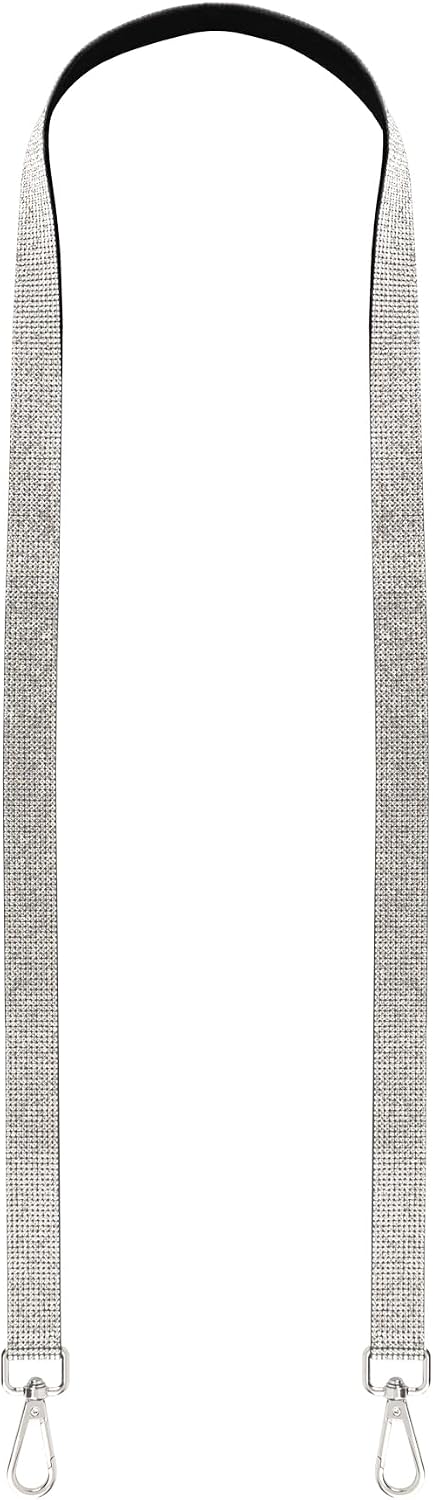 Framendino, Rhinestone Purse Straps Crystal Crossbody Bag Strap Replacement for Women (Silver)