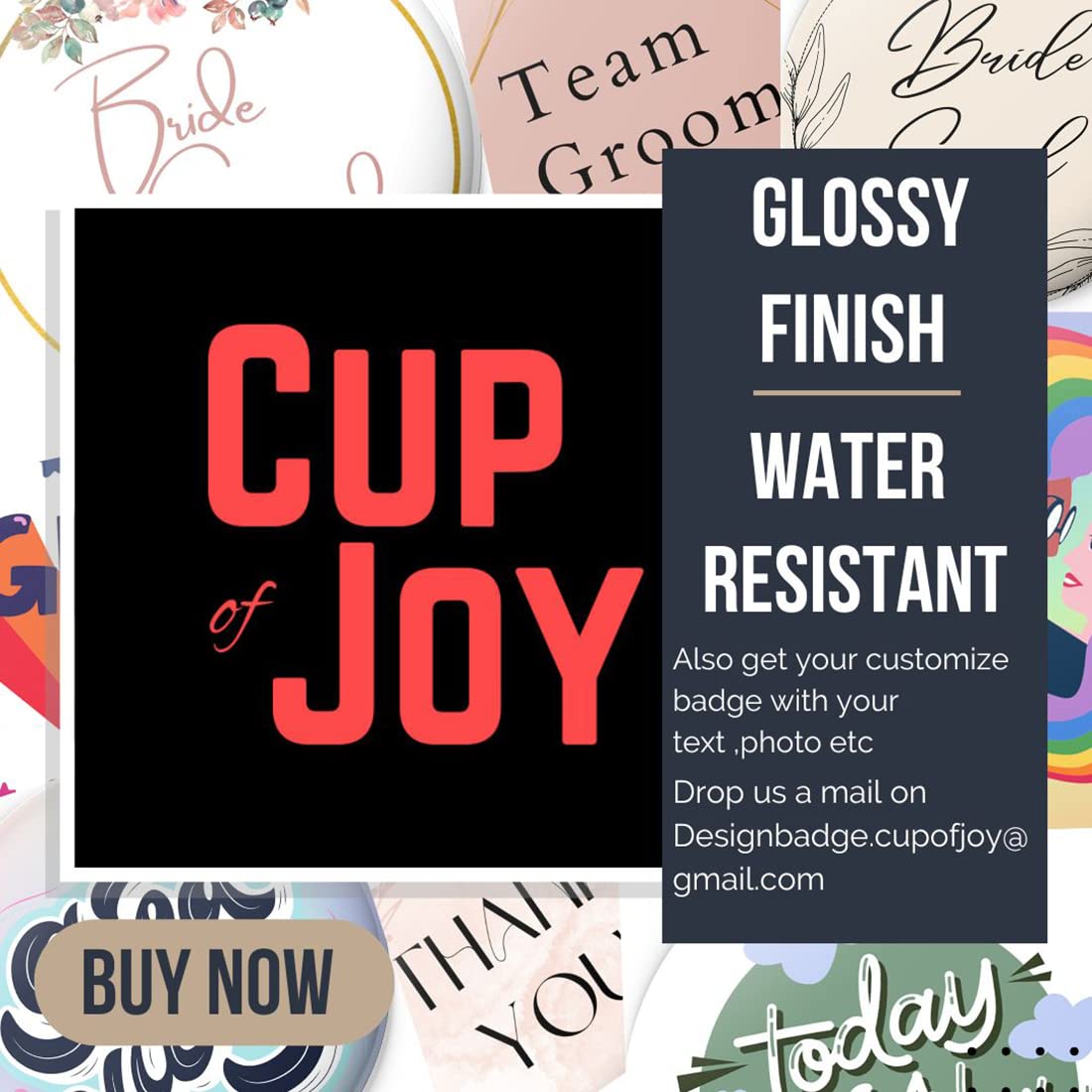 Joy Star Performance Round Button Badges