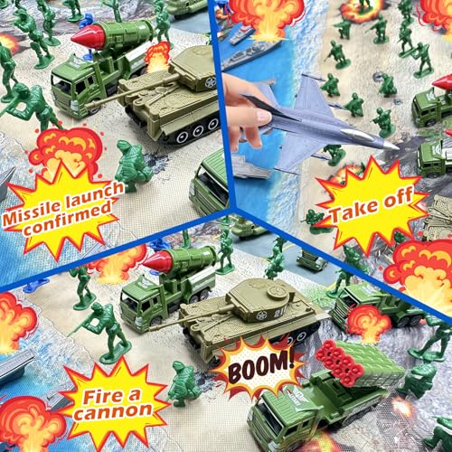 Talgic TC-JL849-19 Army Men Playset - Large Set Including Army Men Action Figures, Battle Mat, Army And Navy Weapon Gear Accessories, Military Combat Toys, Army Toys For Boys Age 4-12 thumb #4