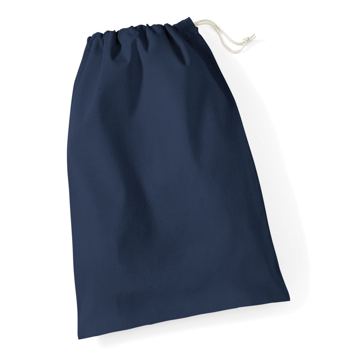 WW Cotton Drawstring Storage Bags For Travel, Clothes, Washing & Laundry In Multiple Sizes (Navy, Small (10 x BAGS))