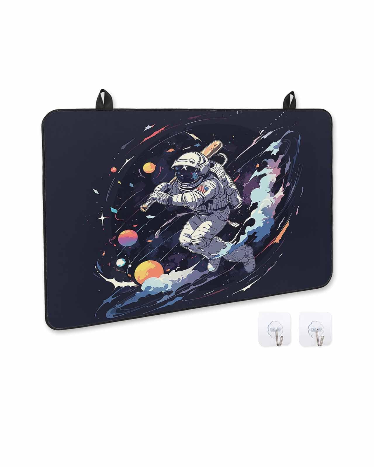 Stove Cover for Electric Stove, Sports Theme Watercolor Play Baseball Stove Top Cover for Glass Top, Heat Rubber Mat Foldable Cooktop Cover Top Protector, 28.5