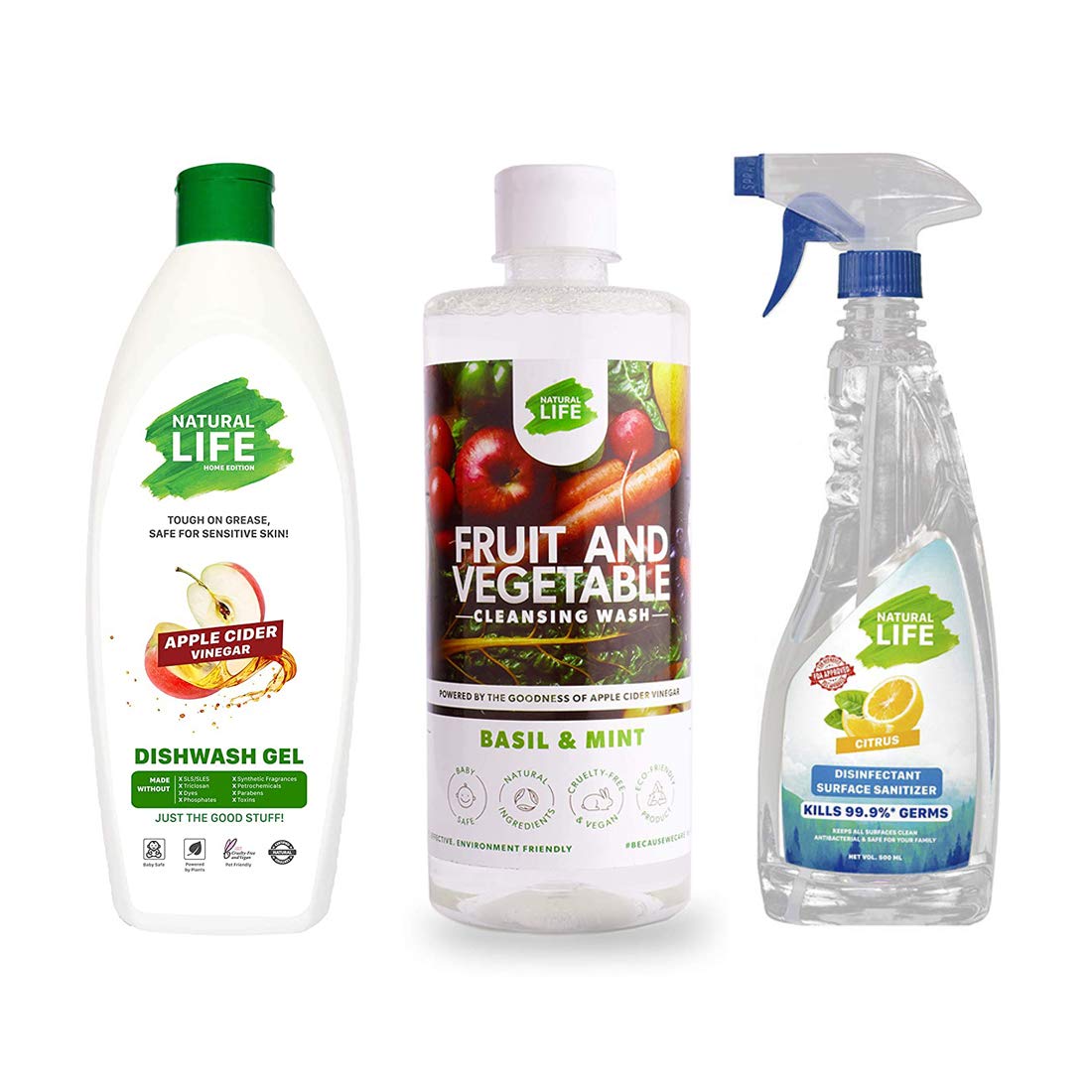 Buy NATURAL LIFE Special Kitchen Cleansing Kit Dishwash Gel (Apple