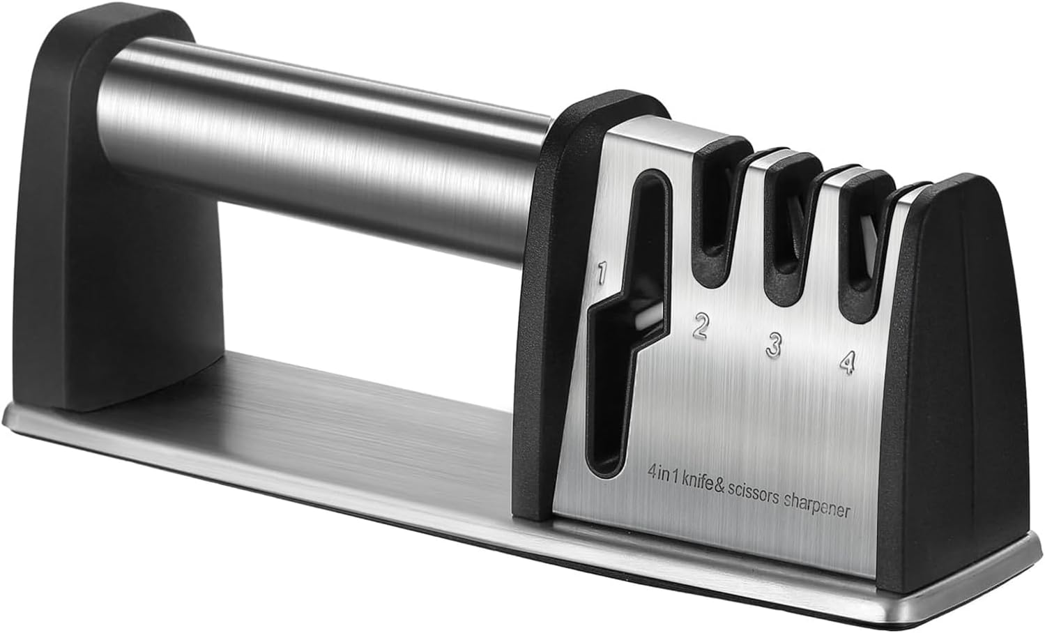 Knife Sharpeners, 4 Stage Kitchen Knives and Scissors Sharpening Tool, Professional Chef’s Kitchen Knife Accessories to Repair Grind Polish Blade, Manual Kitchen Knife Sharpener(Silver) Knife Sharpeners, 4 Stage Kitchen Knives and Scissors Sharpening Tool, Professional Chef’s Kitchen Knife Accessories to Repair Grind Polish Blade, Manual Kitchen Knife Sharpener(Silver)