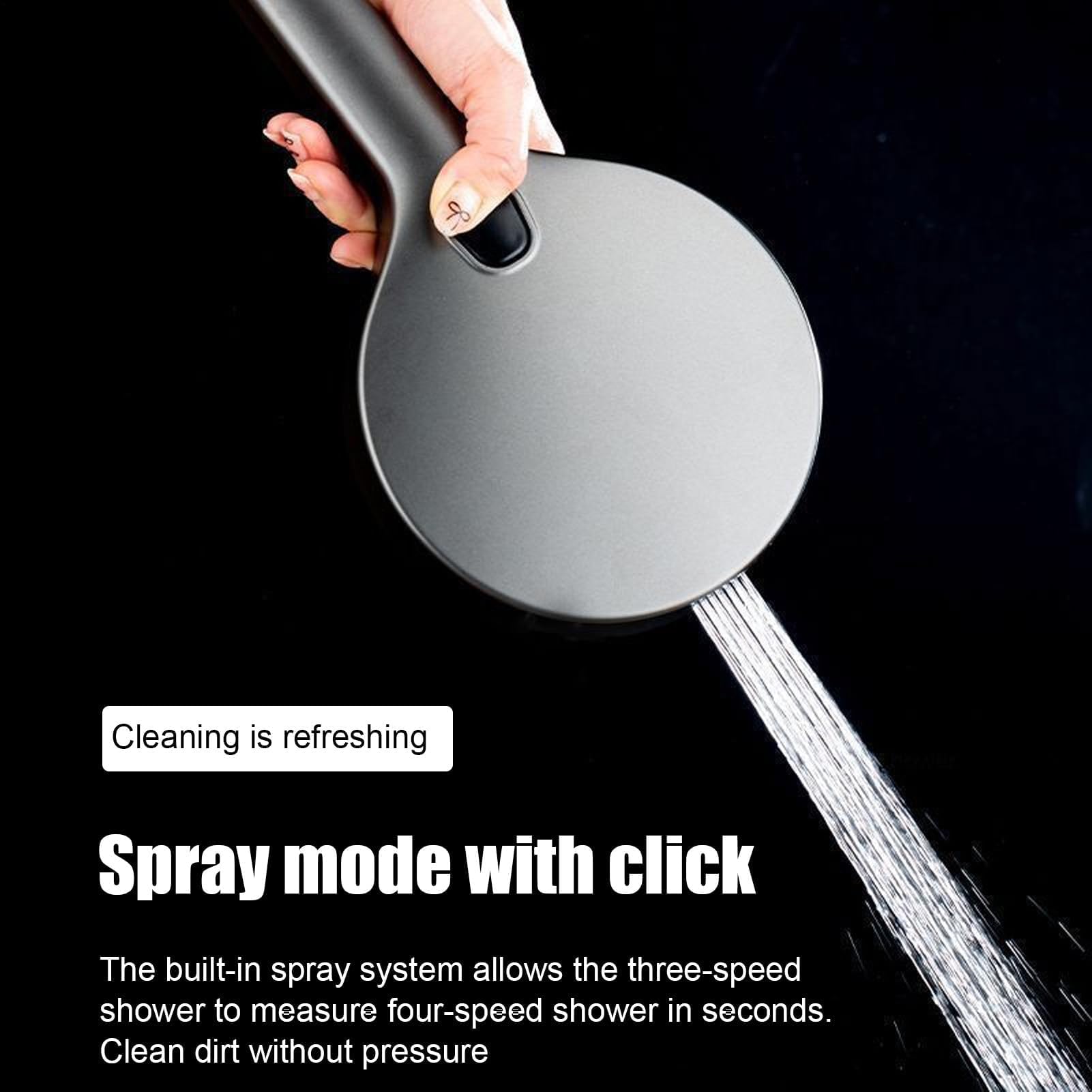 Cabezal de Ducha Manual con Manguera Flexible, Cabezal de Ducha de Lluvia Ajustable, Accesorios de baño Combinados para el hogar y la bañera, Juego Doccetta