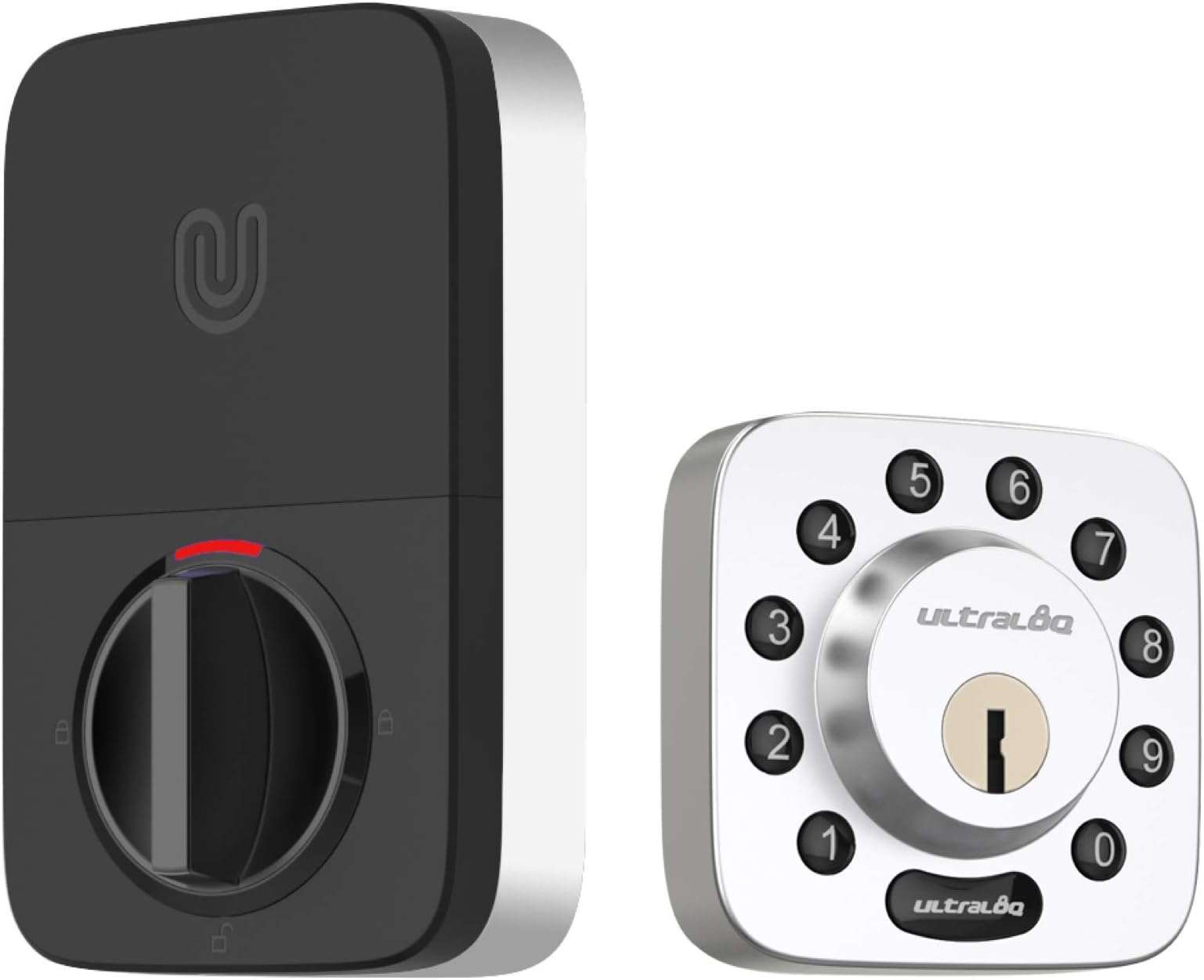 ULTRALOQU-Bolt Bluetooth Enabled Keypad Smart Deadbolt (Satin Nickel) | 5-In-1 Keyless Entry | Smartphone App For Ios And Android | Anti-Peep Code | Auto Unlock & Auto Lock | Match Home Aesthetics