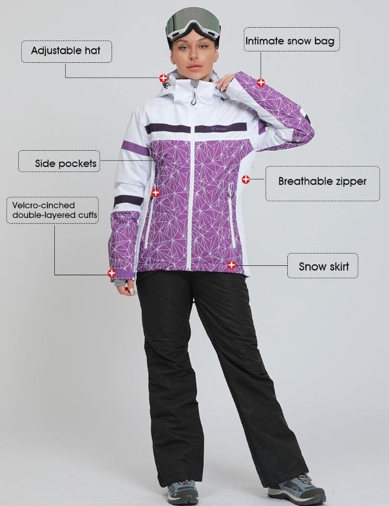 Women's Ski Jackets and Pants Set Windproof Waterproof Insulated Snowsuit Winter Warm Snowboarding Snow Coat - Image 2