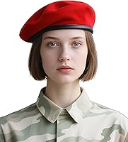 CKYPTFK 100% Merino Wool US Army Style Military Beret Hats for Women & Men - Authentic Vintage Black Olive Sand, Itch-Free Secure Fit