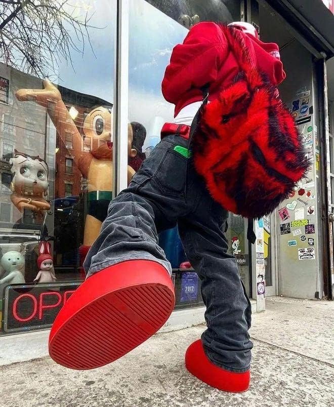 Miniatura 4 de Botas rojas grandes de moda de moda grandes botas rojas de dibujos animados de anime, creativas de TPU EVA grandes zapatos rojos (color rojo, talla