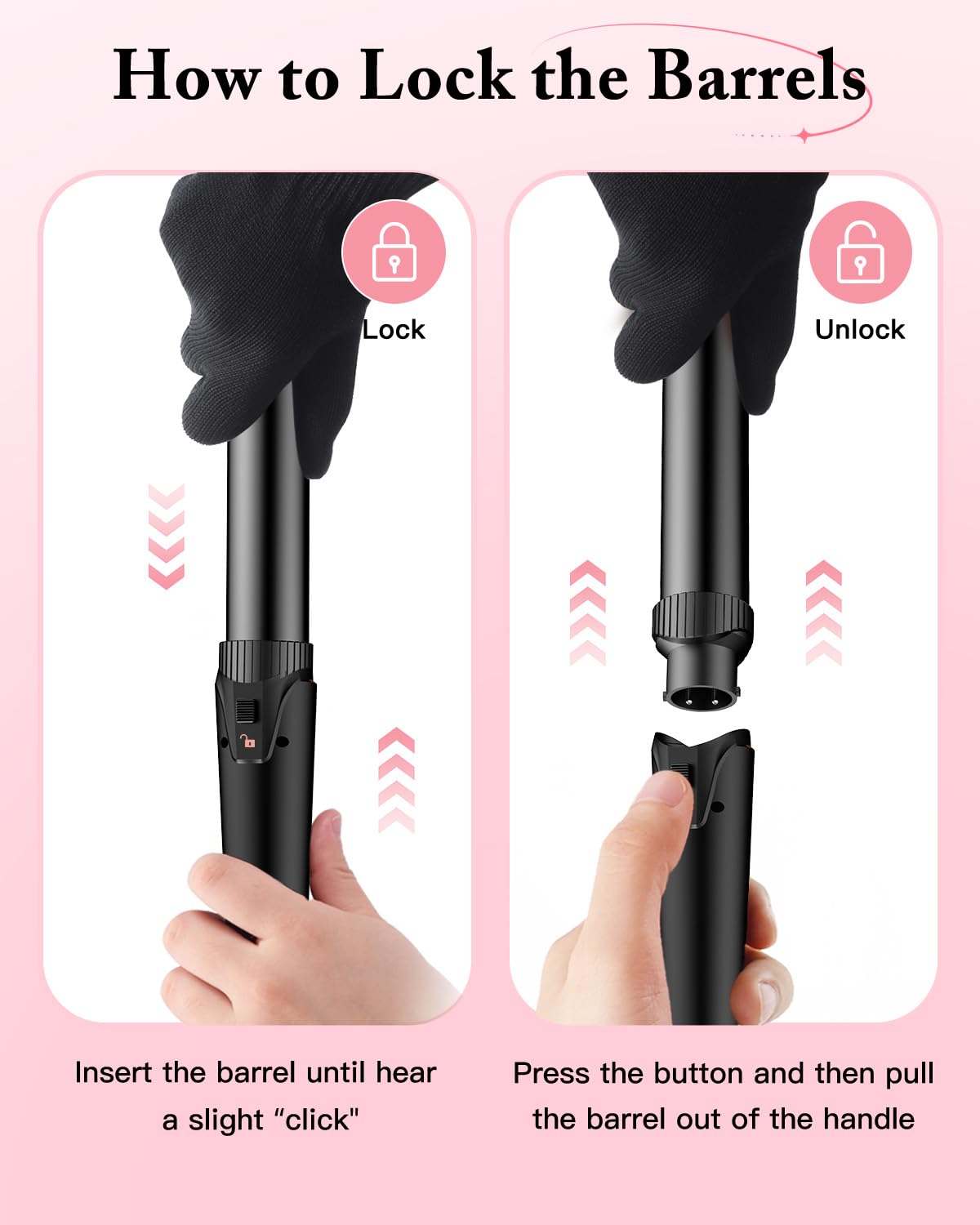 BESTOPE PRO 5 In 1 Beach Waver Hair Curler, Curling Iron  9 32mm With 2 Temperature Control Mermaid Hair Waver With Heat Resistant Glove 4714260