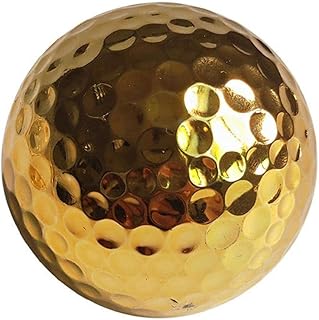Oyrcvweuy Gold Golf Ball Golf Swing Putter Training Practice Balls Exquisite Golden Plated Training Ball For Golfer Training Aids golden golf ball golf training aid ball golf swing training ball