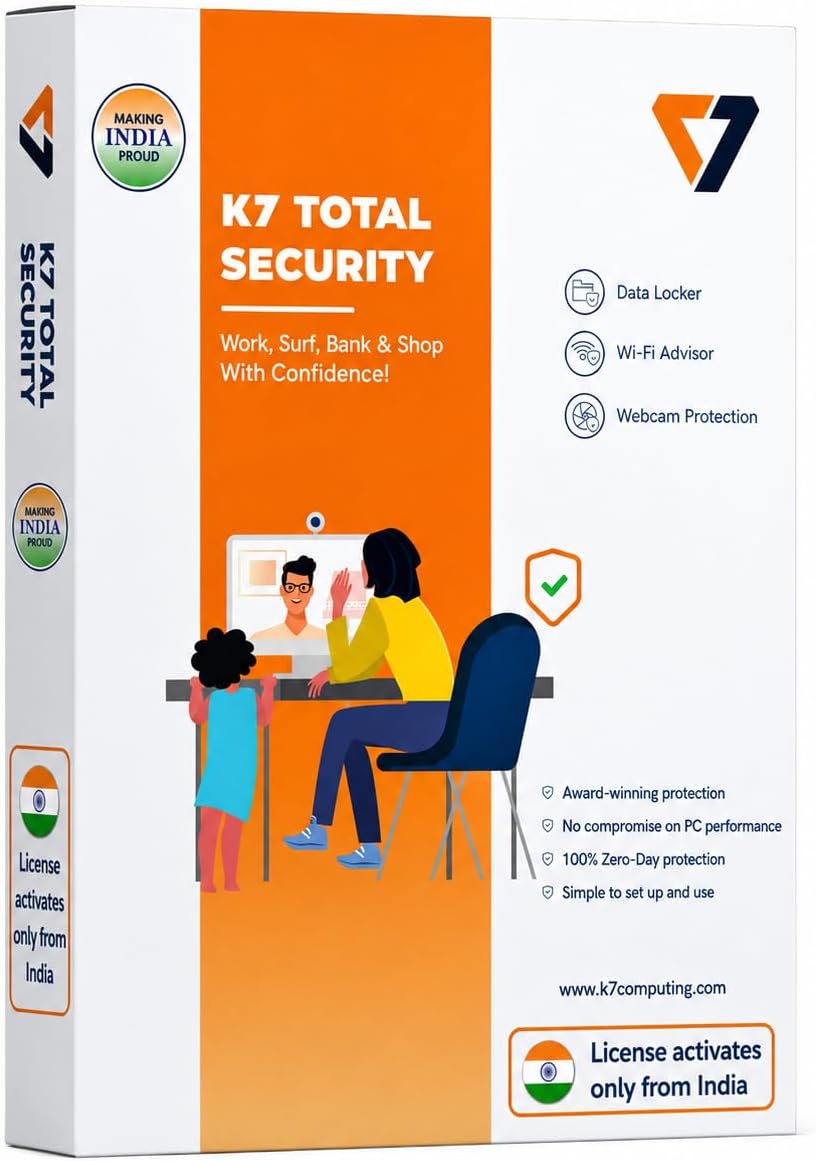 K7 | Total Security | 3 Devices | 3 Years | Email Delivery In 2 Hours | No CD