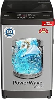 Bosch 8 kg 5 Star Top Load Fully-Automatic Washing Machine, PowerWave Wash,Lint-free with Dual Lint Filter, Water Save, Soft Close Glass Lid, Med Grey, WOE80AH0IN