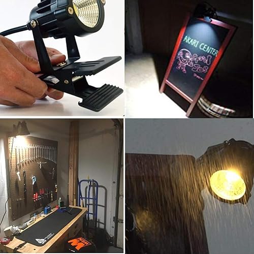 Miniatura 7 de 1 unids al aire libre 5W LED clip en luz resistente al agua ajustable escritorio soporte proyector lámpara letrero pizarra iluminación con enchufe