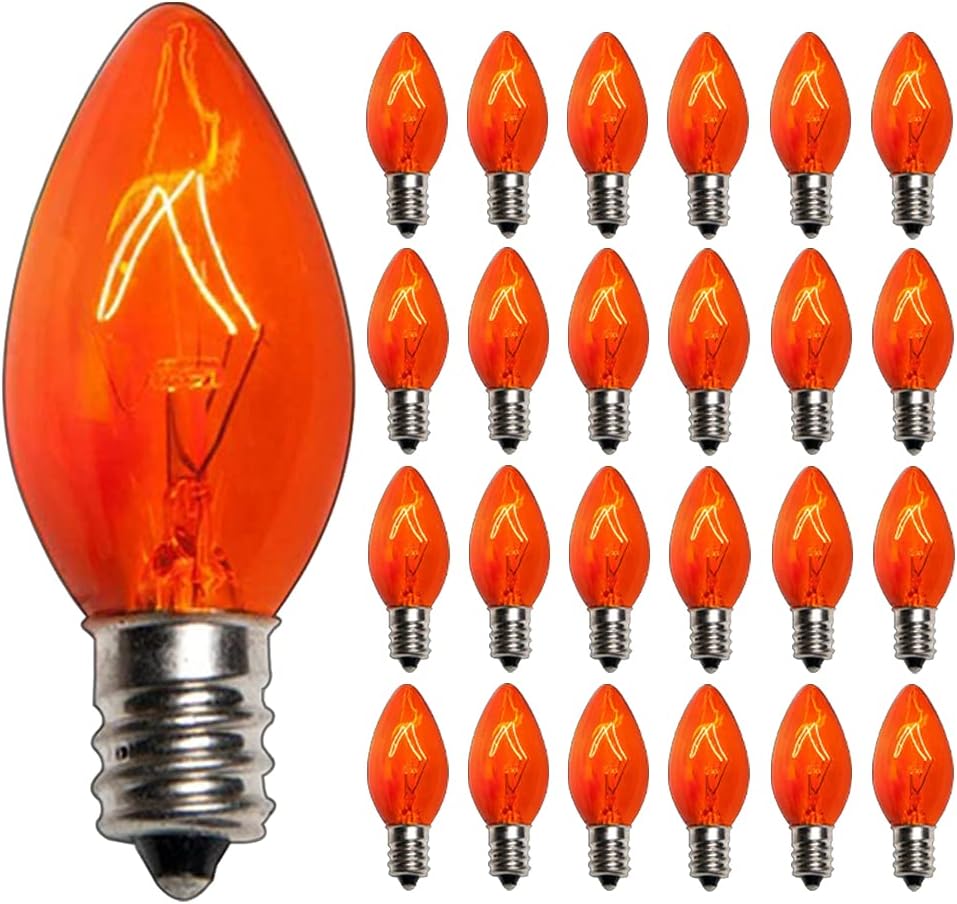 Creative Hobbies® Transparent Orange C7 Light Bulbs 7 Watt, Steady