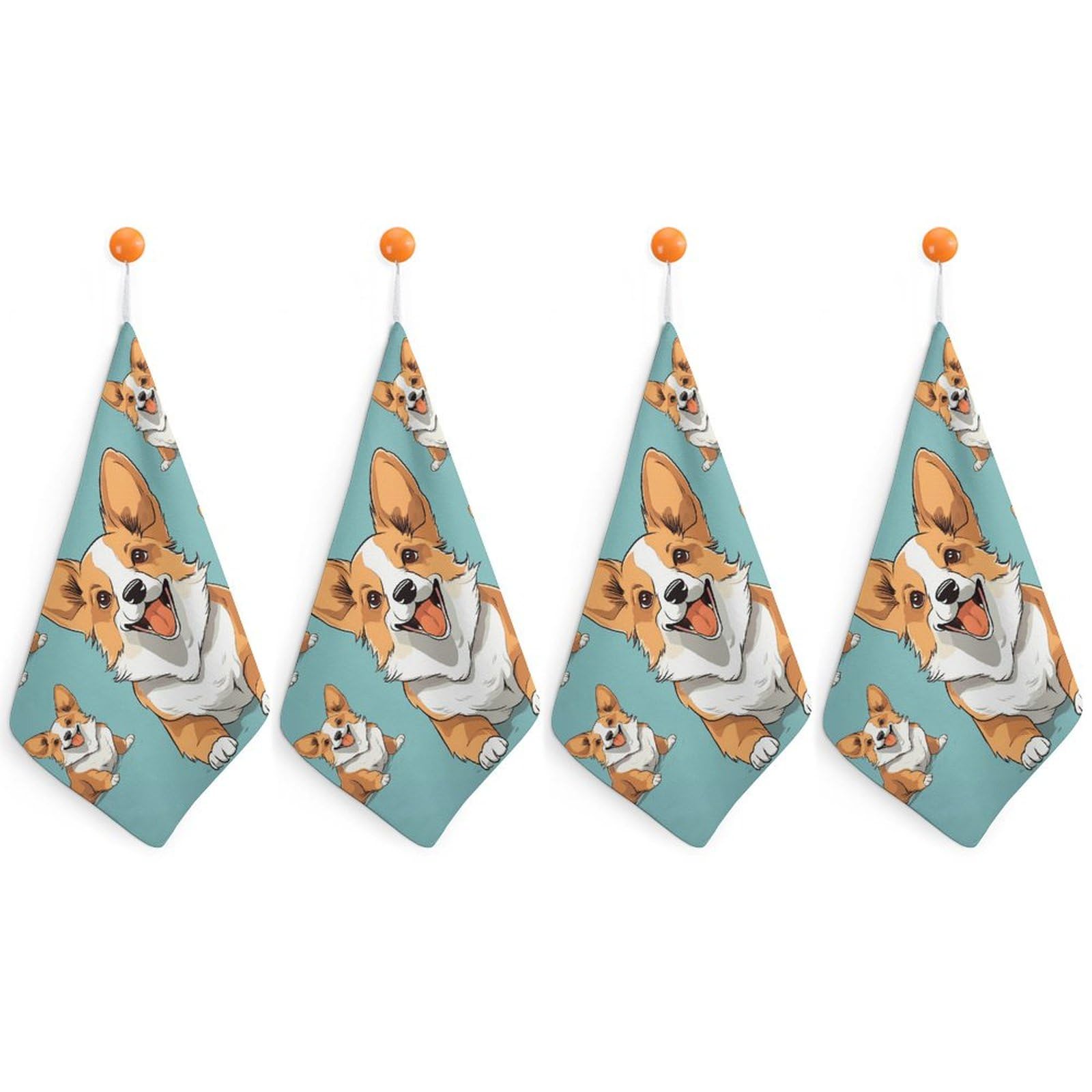 Serviette à main en fibre superfine motif Corgi imprimé polyvalente pour la douche et le sport