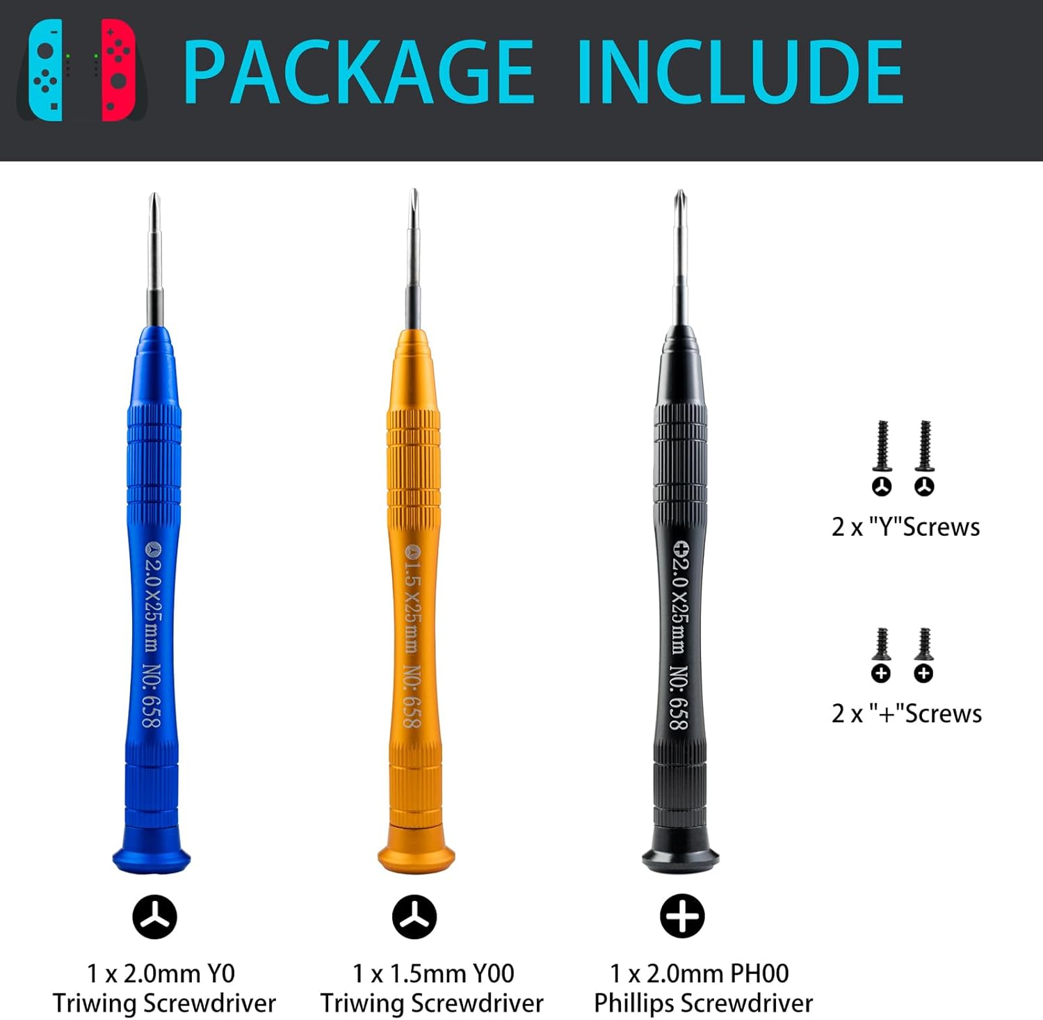 Triwing Screwdriver for Nintendo Switch Screwdriver Kit, Tri Tip Magnetic Screw Driver PH00 Y0 Y00 Nintendo Switch Repair Tool kit