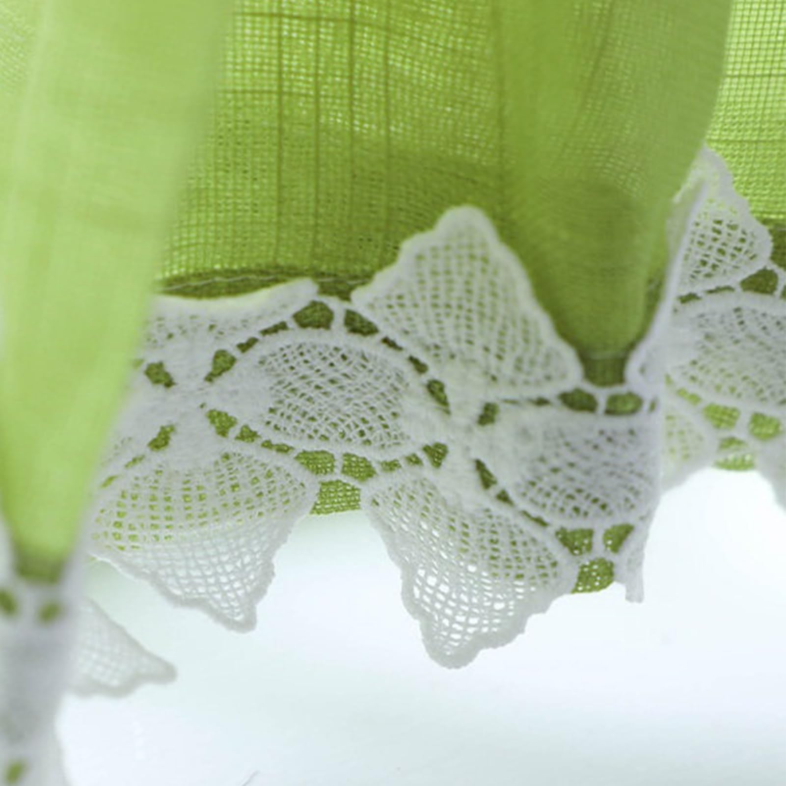 Rideaux de Cuisine en Voile Couvrant Moitié, Rideaux Courts à Volants