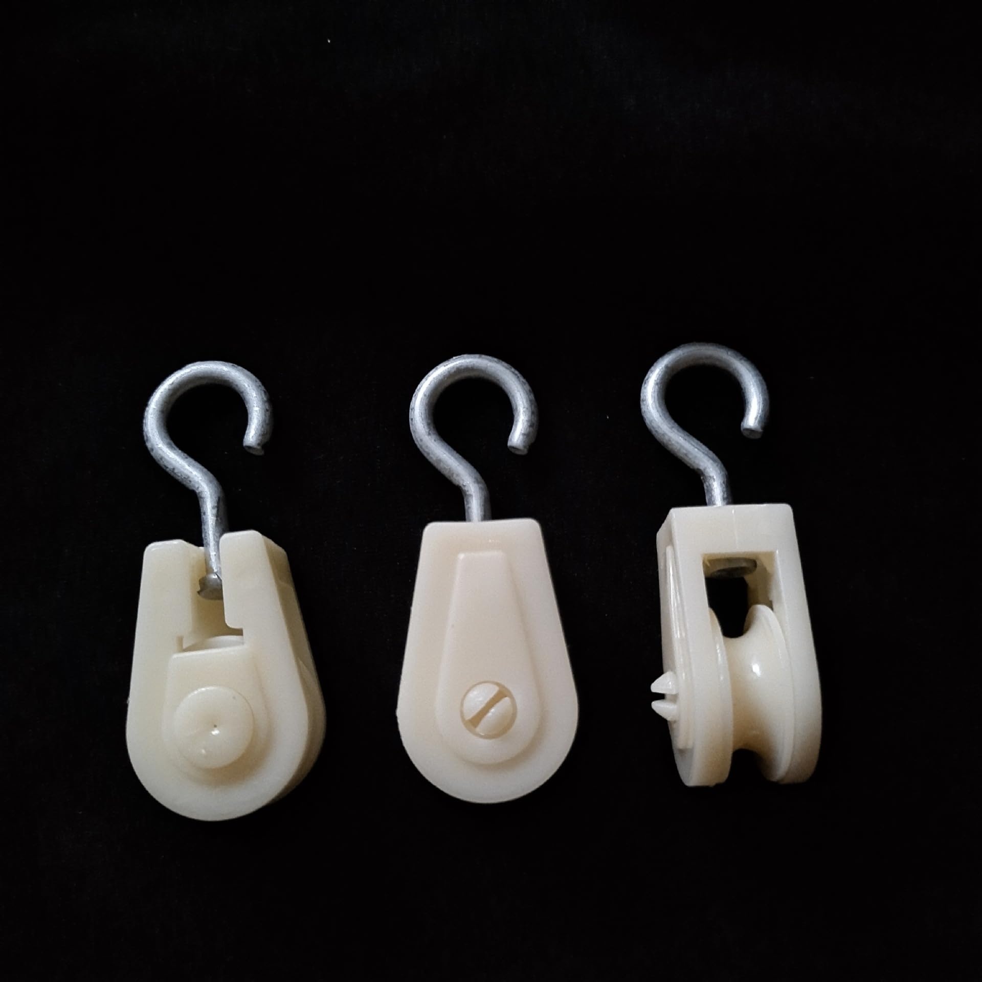 10Pcs White Mini Plastic Pulley Wheel, Lightweight Nylon Small Pulley Wire Rope Pulley Set Nylon Clothesline Pulley Kit for DIY Home School Cranes Pulley Frame Project,Pulley Blocks