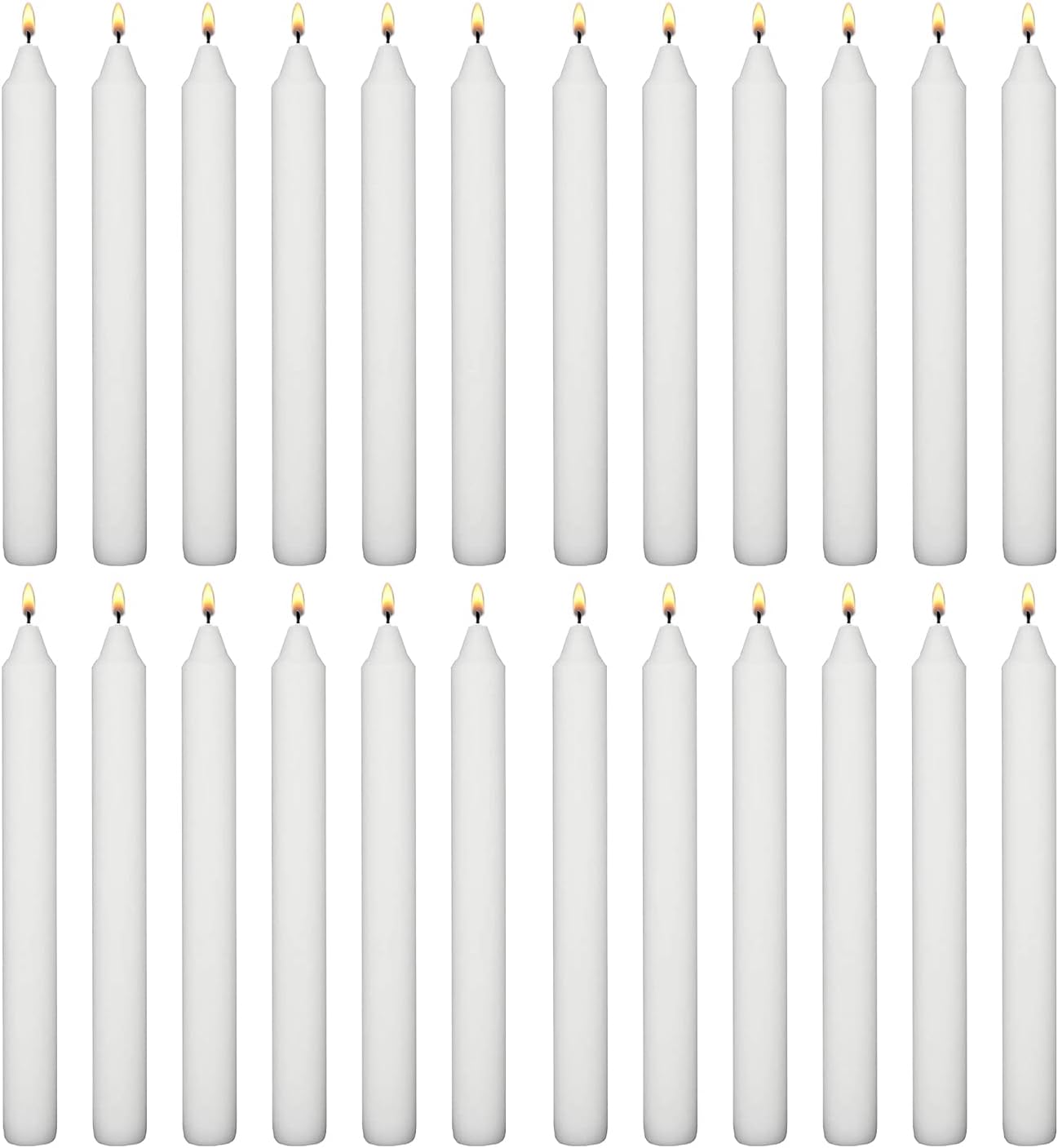 ECASA™ White Dinner Candles, Elegant Premium Quality, Dripless