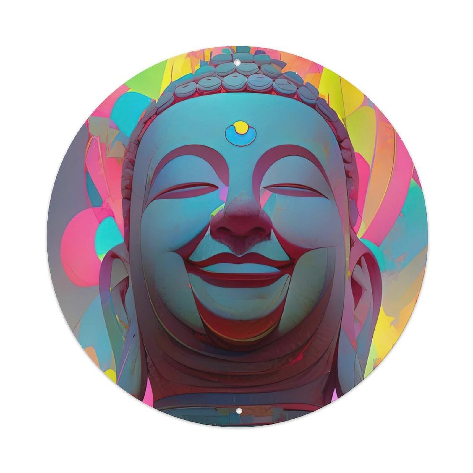 Buddhism Artwork Giant Statue of Buddha Metal Tin Sign