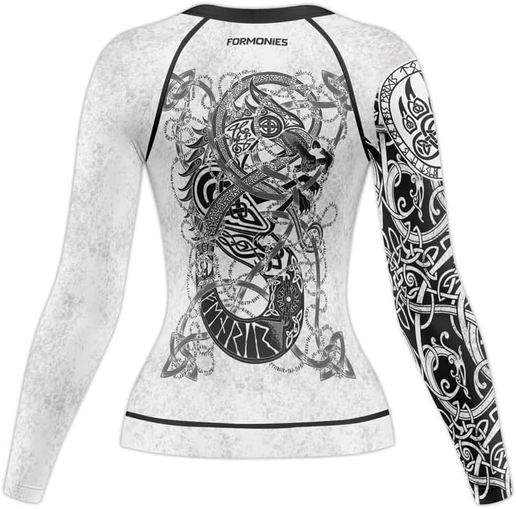 Viking Women's Rash Guard Shirts Long Sleeve Compression Fightwear Tops for BJJ MMA