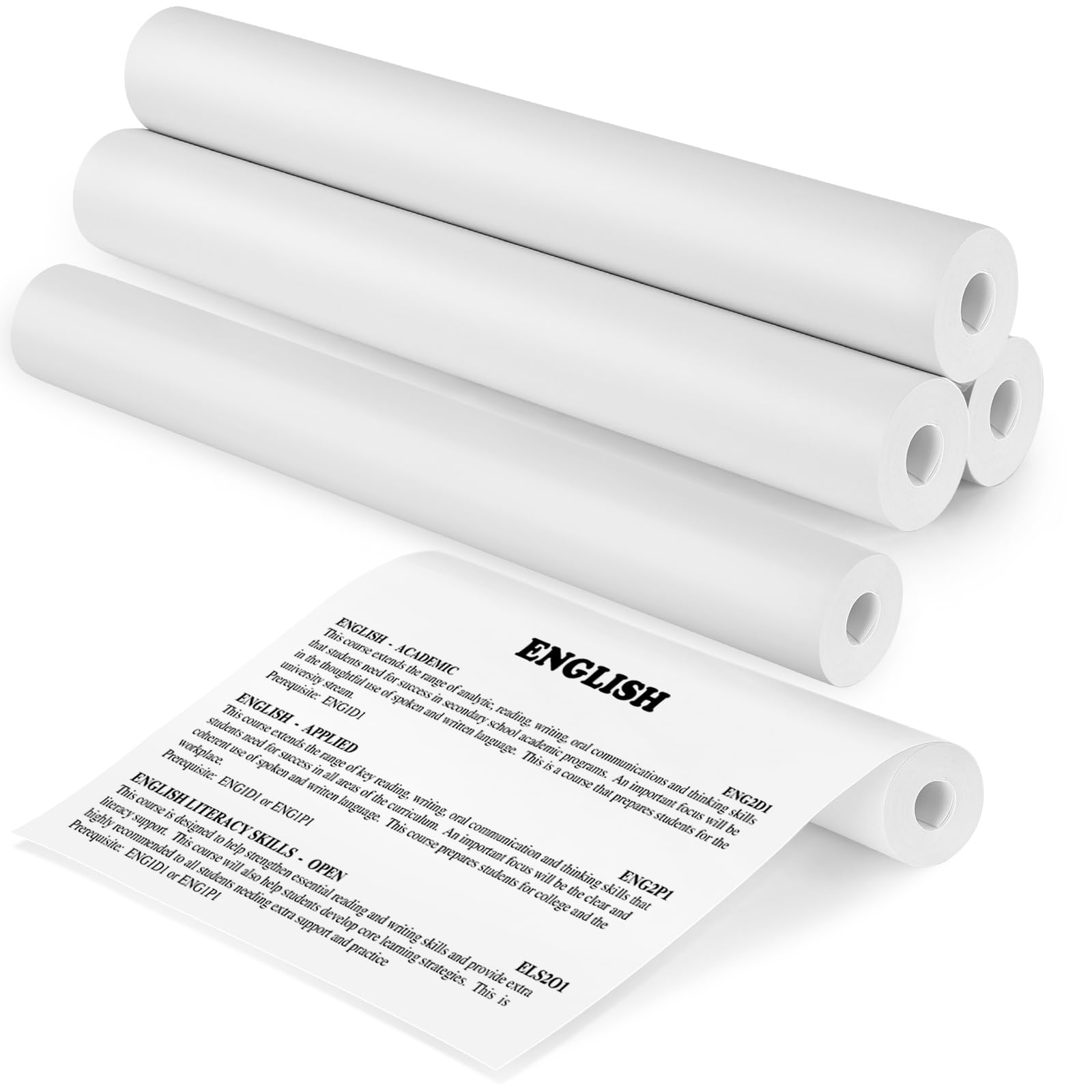 5 rollos de papel térmico A4 para impresora portátil, papel térmico A4, para imprimir archivos, fotos, notas, etiquetas (210 x 25,2 mm)