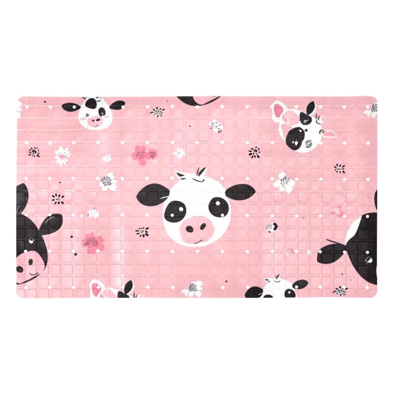 Tapis de bain antidérapant vache rose de qualité supérieure pour adulte