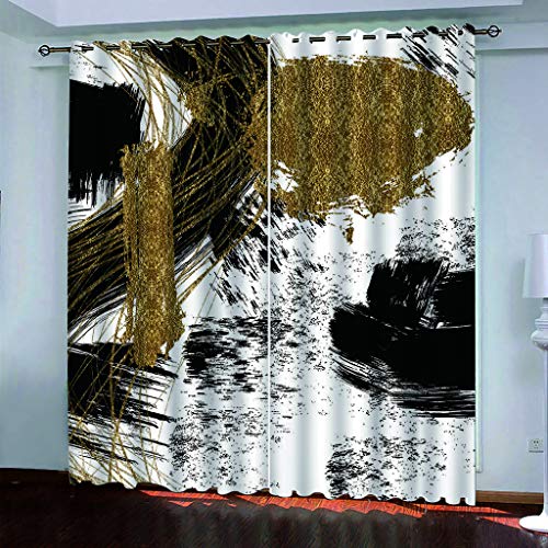 Rideau occultant isolant thermique 234x230cm à oeillets avec impression 3D abstraite - 7