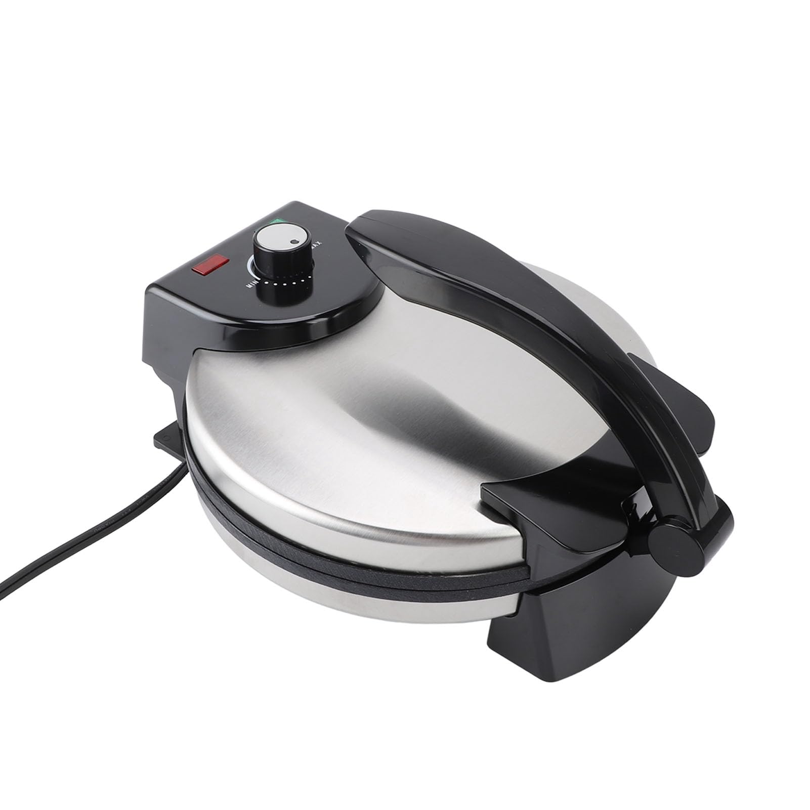 Aoresac Pressa elettrica per omelette, 25,4 cm, controllo della temperatura, macchina per preparare roti antiaderente con coperchio in acciaio inox, pancake grandi, funzionamento sicuro e