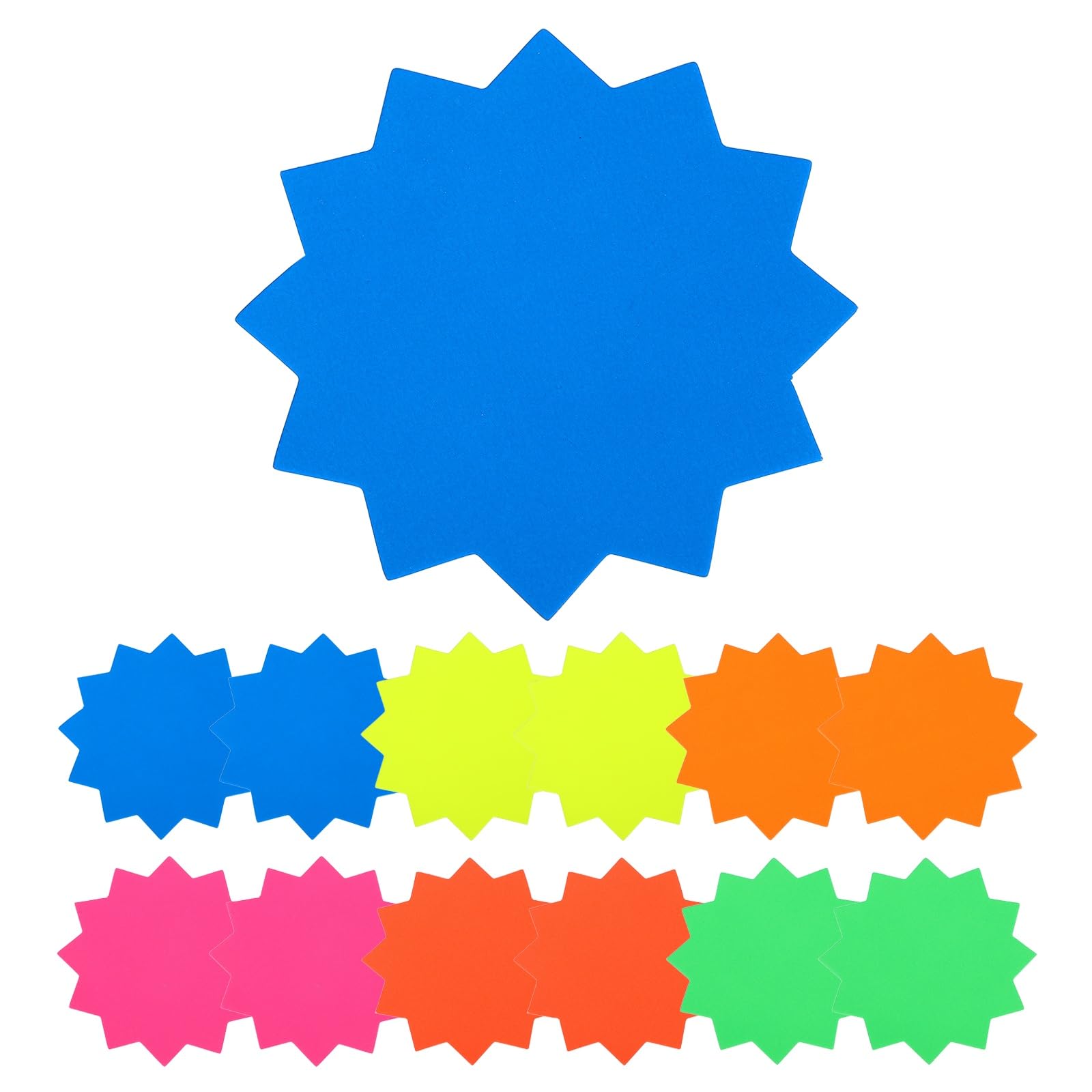 PATIKIL 120pcs Sale Tags, 4" Sale Stickers Blank Price Tag Star Signs Burst Bulletin Board Messages Poster Paper Decorations Labels for DIY Sales Sign Retail Store,6 Color